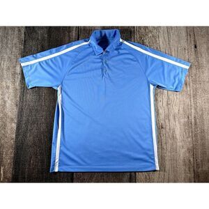 Nike Golf Fit Dry Striped Polo Shirt Men XL Carolina Blue White 244584-412